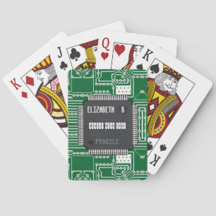 Chip On Printed Circuit Board With Your Name Playing Cards