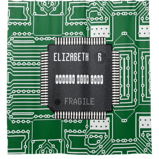 Chip On Printed Circuit Board With Your Name Shower Curtain (Front)