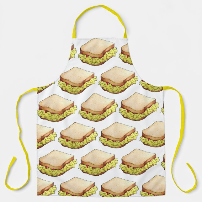 Chip Shop Butty Sandwich UK British Food Cuisine Apron (Front)