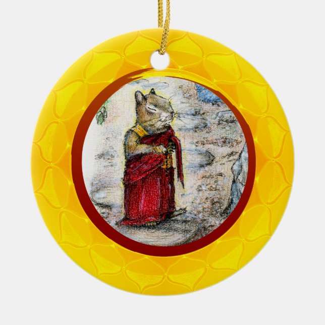 CHIP THE MONK CERAMIC TREE DECORATION (Front)