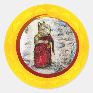 CHIP THE MONK CLASSIC ROUND STICKER