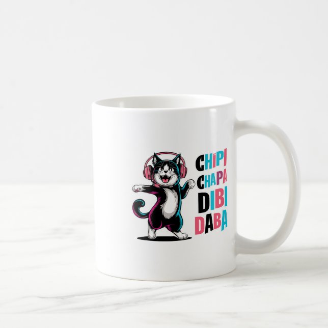 Chipi Chapa Dibi Daba Cat Dancing Cartoon  Coffee Mug (Right)