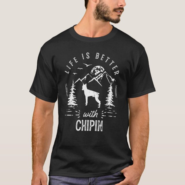 Chipin Life Better Mum Dad Dog T-Shirt (Front)