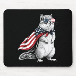 Chipmunk 4th Of July Us Aamerican Flag Patriotic Mouse Mat