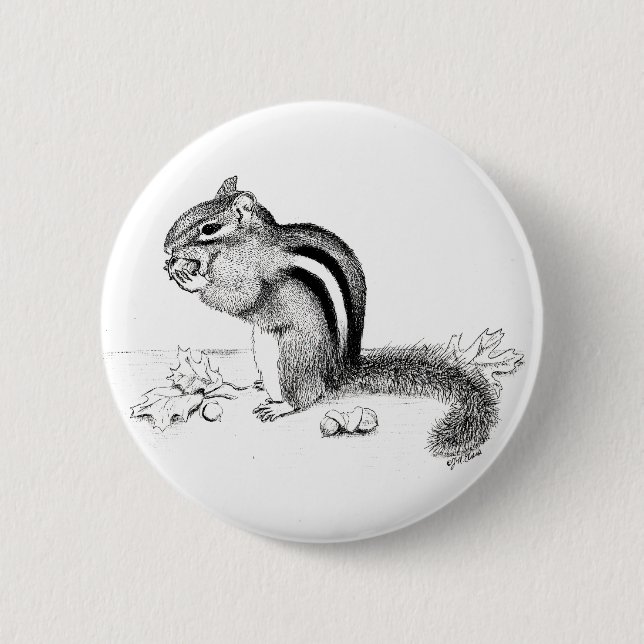 Chipmunk 6 Cm Round Badge (Front)