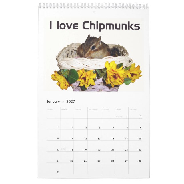 chipmunk (All countries) Calendar (Jan 2027)