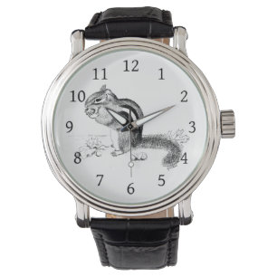 Chipmunk and Acorns Wrist Watch