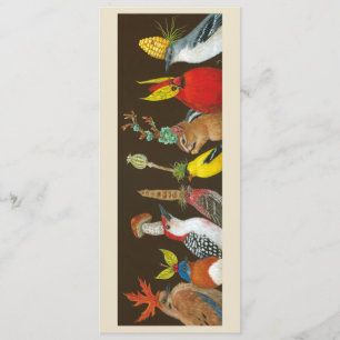 Chipmunk and birds party flat card