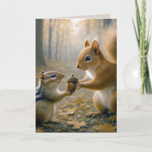 Chipmunk and Squirrel Thank You Card