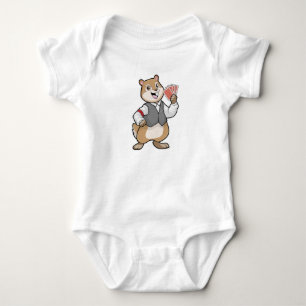 Chipmunk at Poker with Poker cards Baby Bodysuit