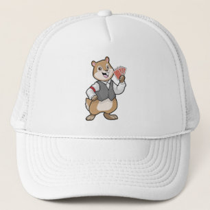 Chipmunk at Poker with Poker cards Trucker Hat