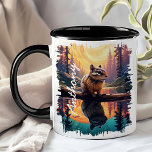 Chipmunk at Sunset Lake Reflection Mug<br><div class="desc">Delight in your favourite drink with the Chipmunk at Sunset Lake Reflection Mug. This charming mug features a playful chipmunk perched on a branch, with a stunning sunset and forest beautifully reflected in the serene lake below. Customised with your name, it adds a special, personal touch. Ideal for sipping coffee,...</div>