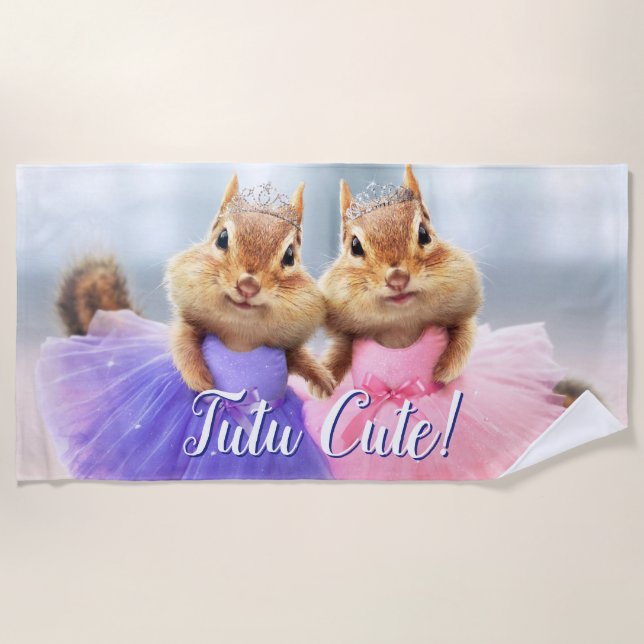 Chipmunk Ballerina Duo Beach Towel (Front)