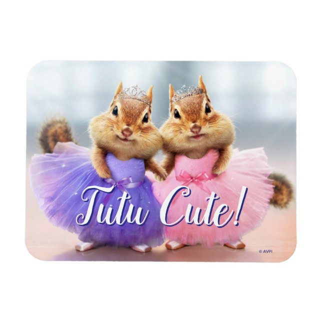 Chipmunk Ballerina Duo Magnet (Horizontal)