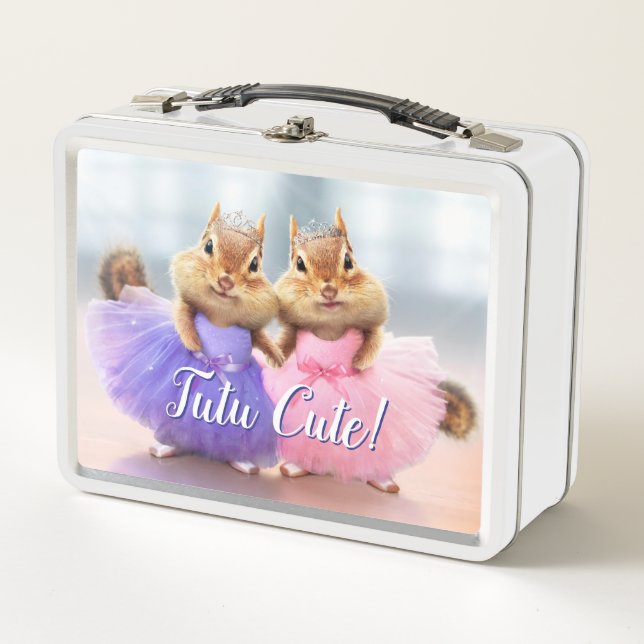 Chipmunk Ballerina Duo Metal Lunch Box (Front)