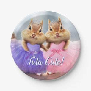 Chipmunk Ballerina Duo Paper Plate
