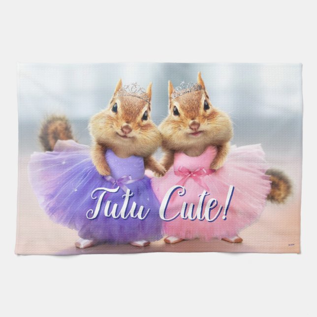Chipmunk Ballerina Duo Tea Towel (Horizontal)