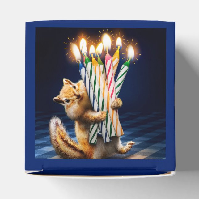 Chipmunk Birthday Candles Favour Box (Top)
