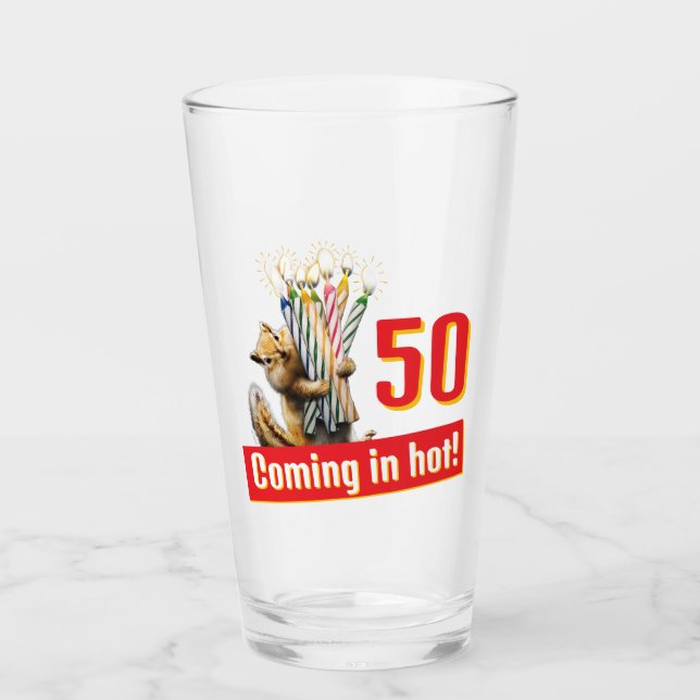 Chipmunk Birthday Candles Glass (Front)