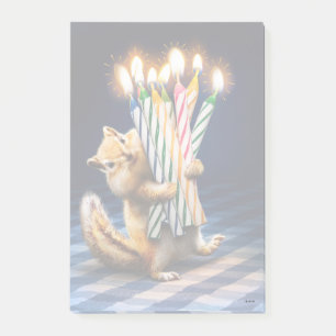 Chipmunk Birthday Candles Post-it Notes