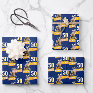 Chipmunk Birthday Candles Wrapping Paper Sheet