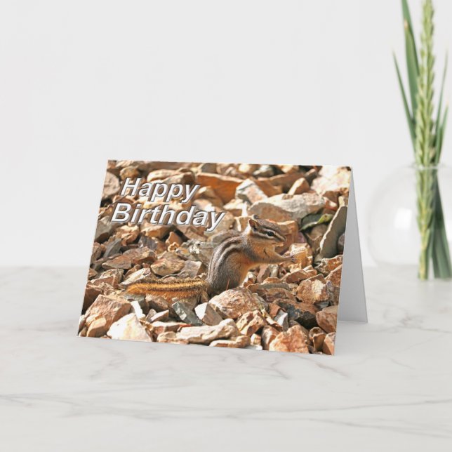Chipmunk Birthday Card (Front)