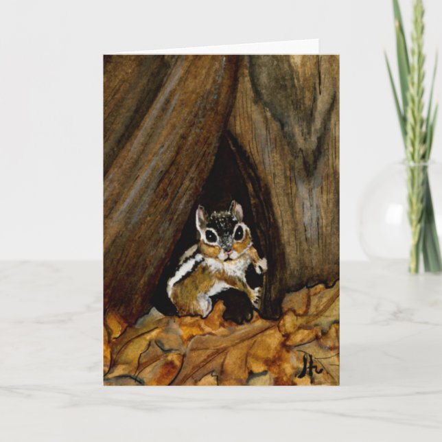 Chipmunk Blank Greeting Card (Front)