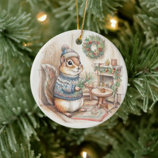 Chipmunk Christmas Wildlife Ornament