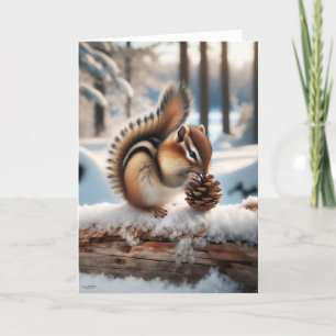CHIPMUNK CHRISTMAS - WINTER WONDERLAND HOLIDAY CARD