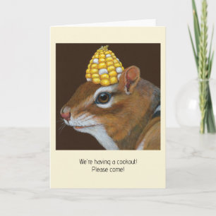 Chipmunk cookout invitiation card