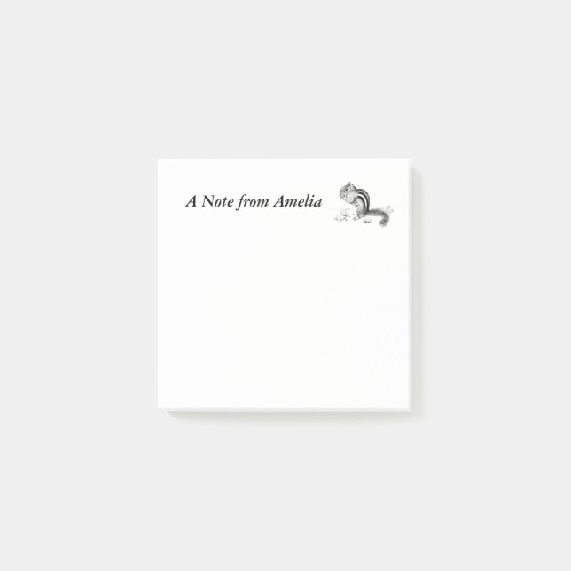 Chipmunk Customisable Post-it Notes (Front)