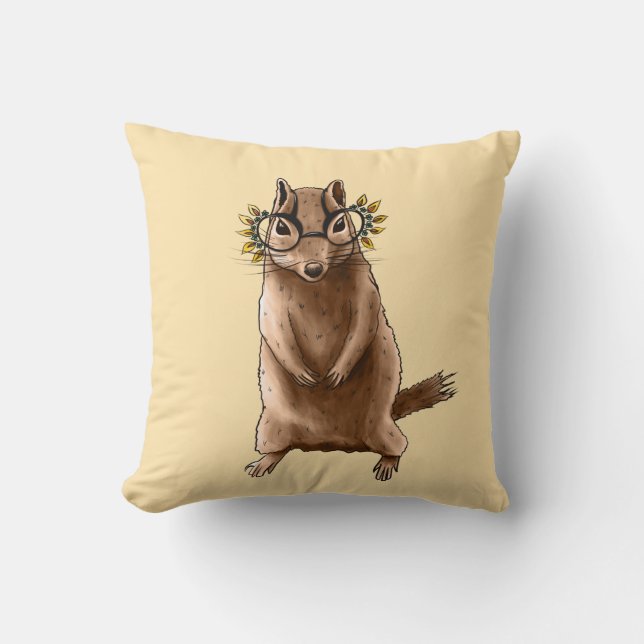 Chipmunk Cute Rodent Animal Hippie Cushion (Front)