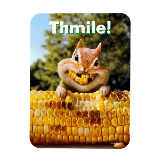 Chipmunk Eating Corn Magnet (Vertical)