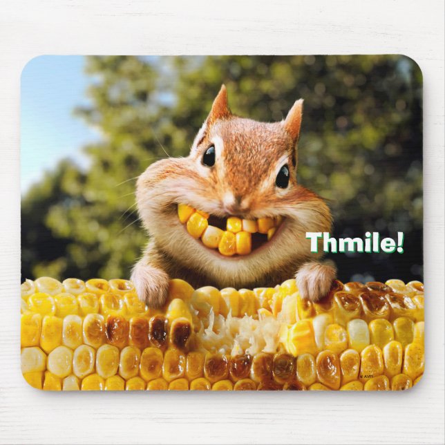 Chipmunk Eating Corn Mouse Mat (Front)