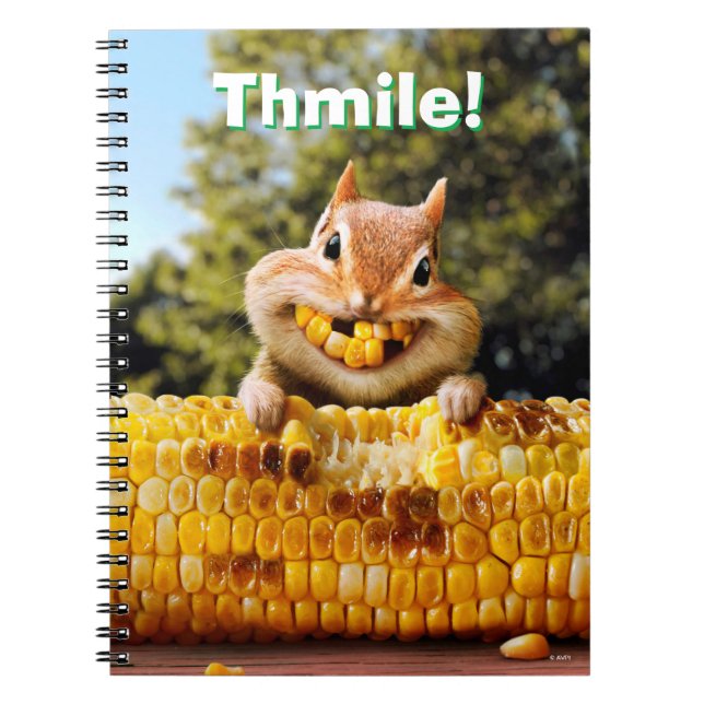 Chipmunk Eating Corn Notebook (Front)