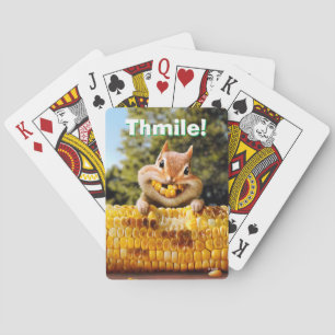 Chipmunk Eating Corn Playing Cards