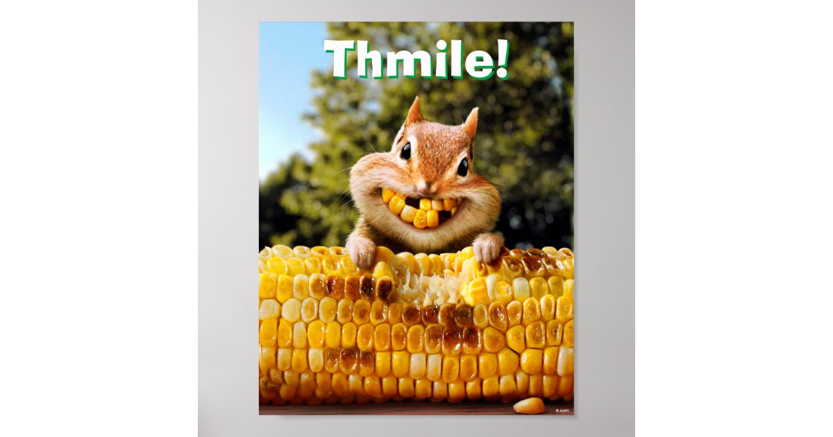 Chipmunk Eating Corn Poster | Zazzle