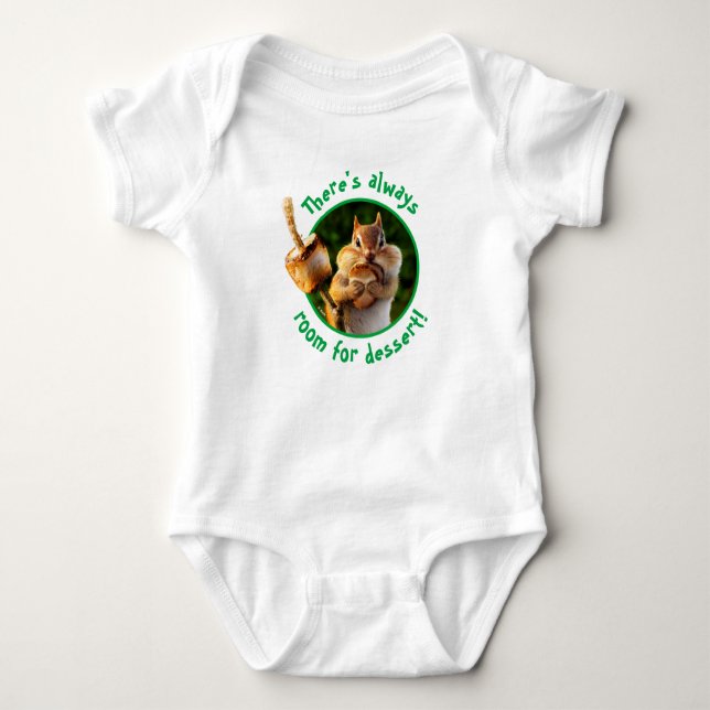 Chipmunk Eating Marshmallow Baby Bodysuit (Front)