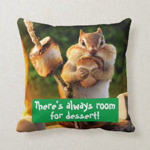 Chipmunk Eating Marshmallow Cushion