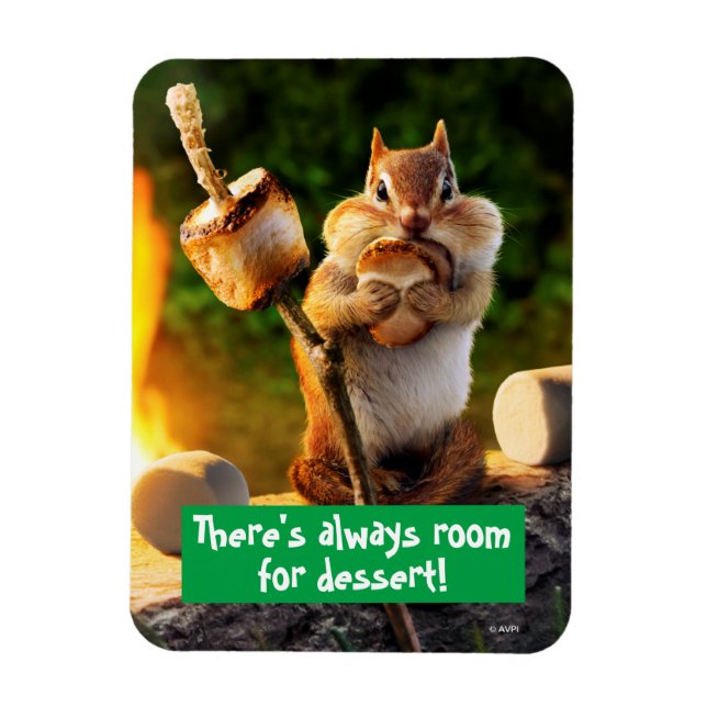 Chipmunk Eating Marshmallow Magnet (Vertical)
