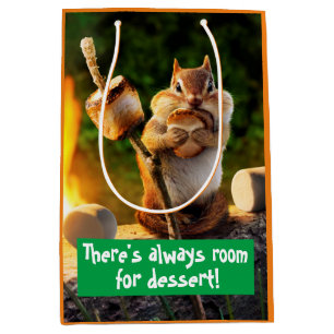 Chipmunk Eating Marshmallow Medium Gift Bag