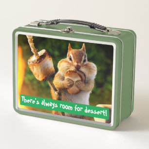 Chipmunk Eating Marshmallow Metal Lunch Box