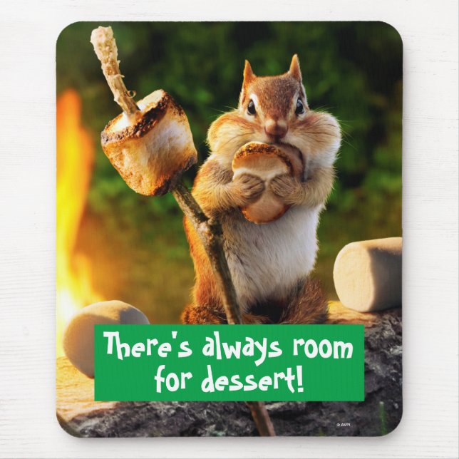 Chipmunk Eating Marshmallow Mouse Mat (Front)