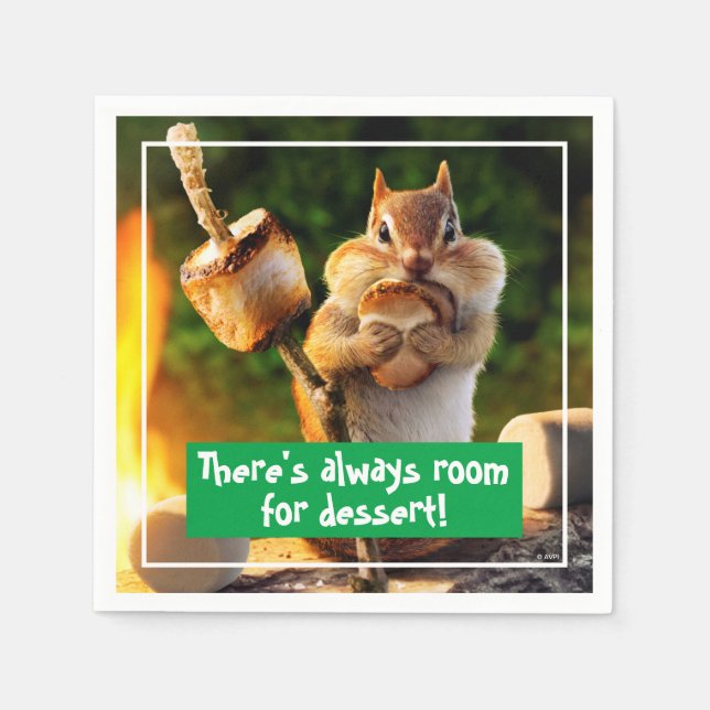 Chipmunk Eating Marshmallow Napkin (Front)