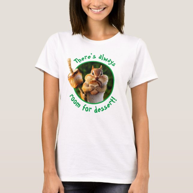Chipmunk Eating Marshmallow T-Shirt (Front)
