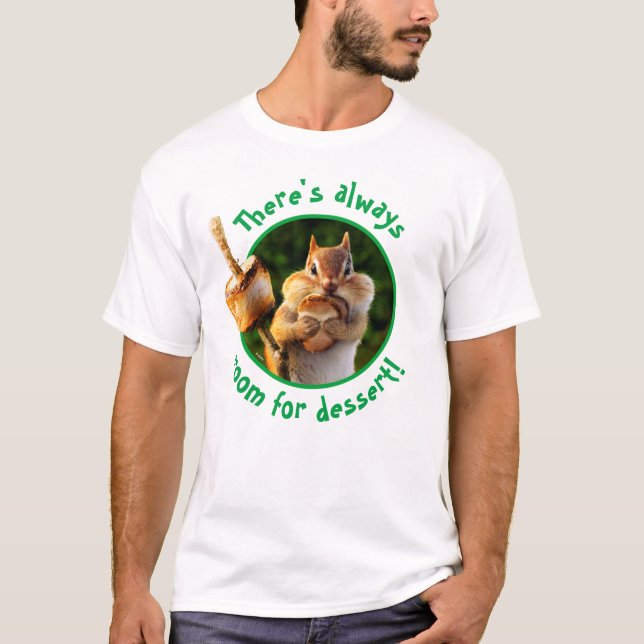 Chipmunk Eating Marshmallow T-Shirt (Front)