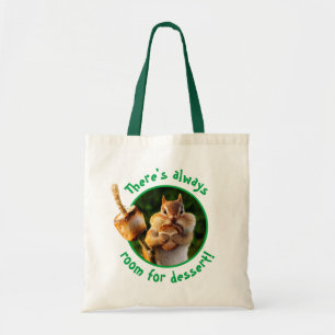 Chipmunk Eating Marshmallow Tote Bag
