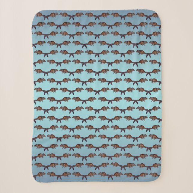 Chipmunk Frenzy Sherpa Blanket (Sky Blue Mix) (Front)