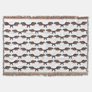 Chipmunk Frenzy Throw Blanket (Choose Colour)