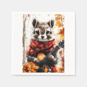 Chipmunk Guitar Melody Napkin